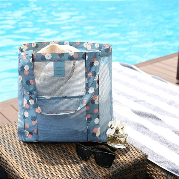 Lightweight Travel Mesh Beach Tote Bag Swim Pool Handbag
