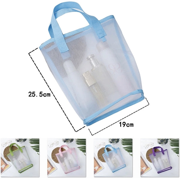 Portable Toiletry Bag Mesh Makeup Pouch Cosmetic Handbag