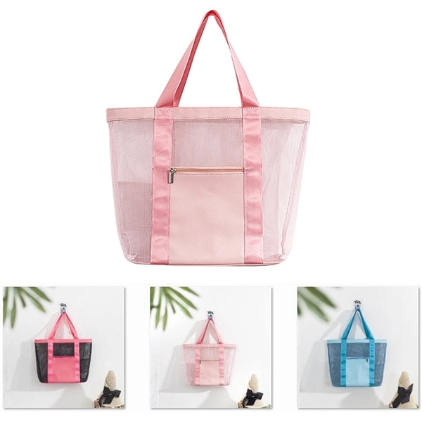 Multifunction Travel Mesh Beach Tote Bag Swimming Handbag