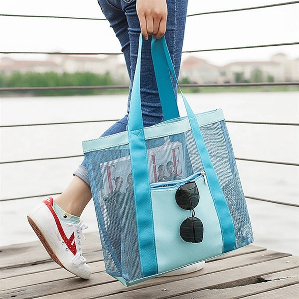 Multifunction Travel Mesh Beach Tote Bag Swimming Handbag