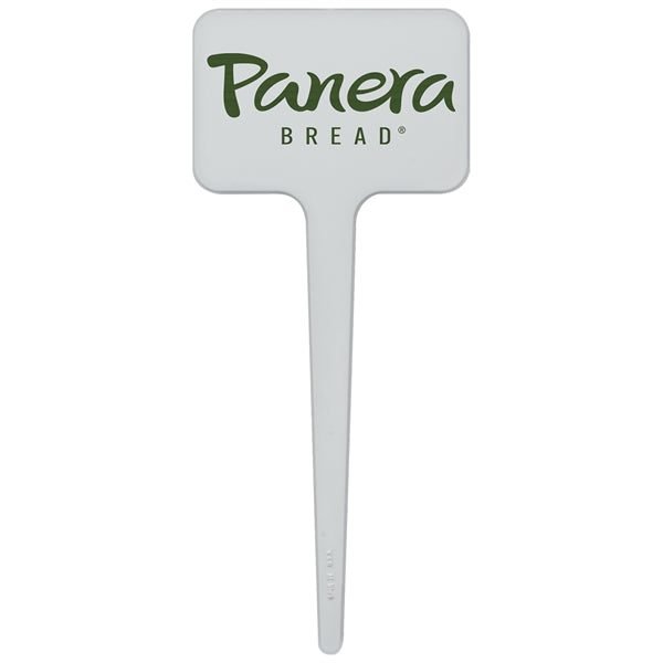 3.5" Rectangle Plastic Food Pick - White