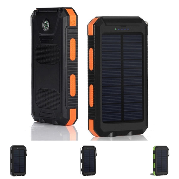 Solar Power Bank With Compass Carabiner