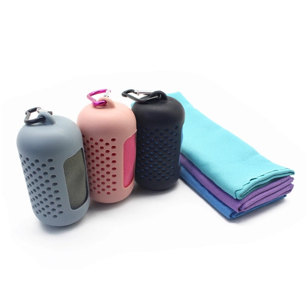 Instant Cold Feeling Towel With Silicone Case
