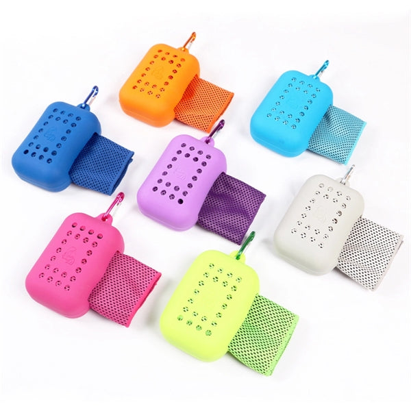Instant Cold Feeling Towel With Silicone Case