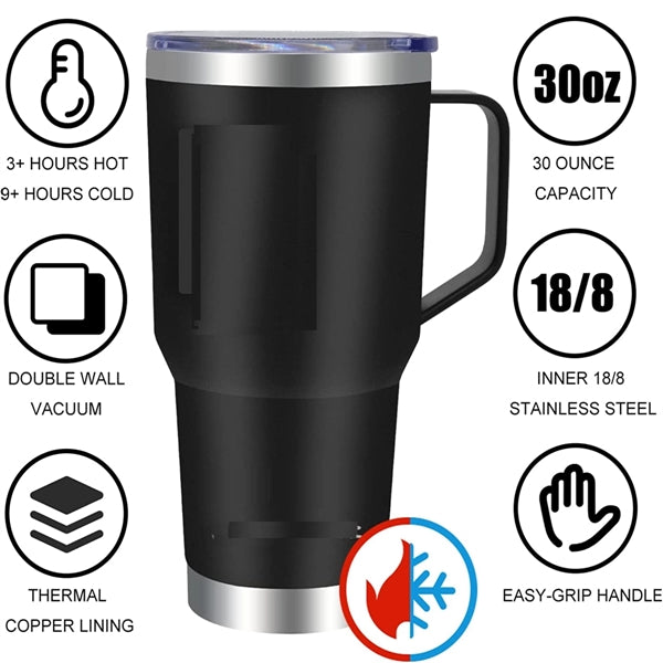 30oz Stainless Steel Insulated Coffee Mug with Handle