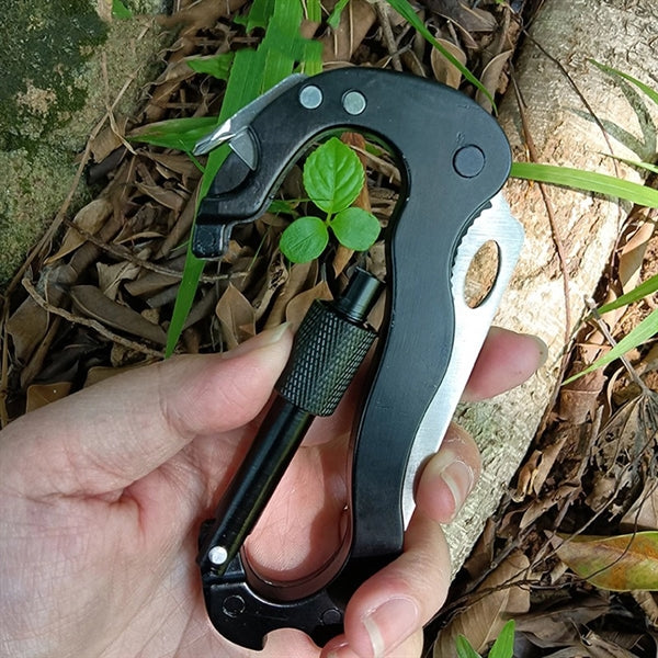 5-in-1 Multitool Outdoor Carabiner Pocket Knife Keychain
