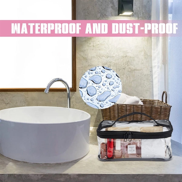 PVC Clear Makeup Bags with Zipper and Handle Waterproof