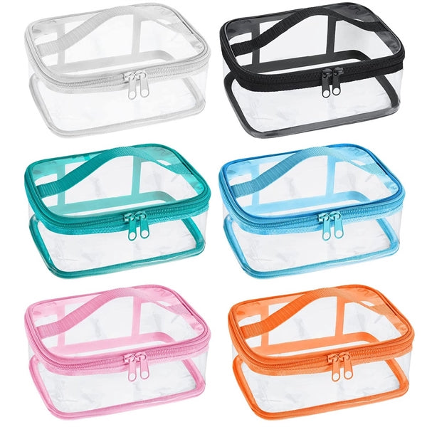PVC Clear Makeup Bags with Zipper and Handle Waterproof