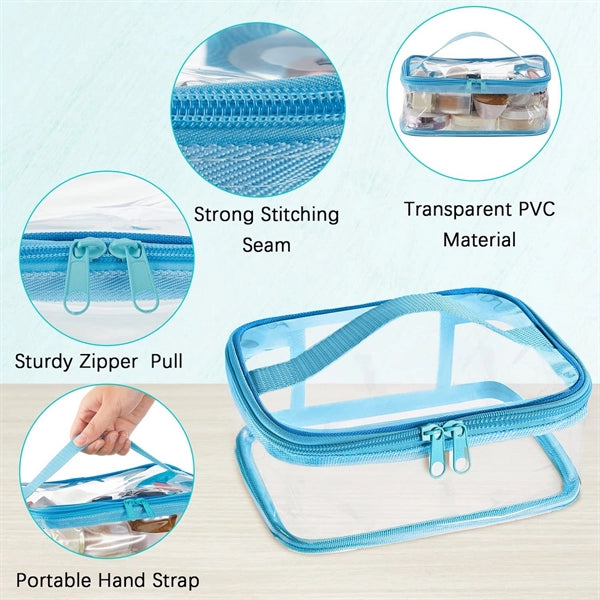 PVC Clear Makeup Bags with Zipper and Handle Waterproof