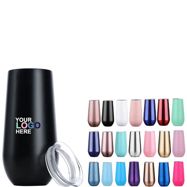 6oz Double Walled Stainless Steel Wine Tumbler