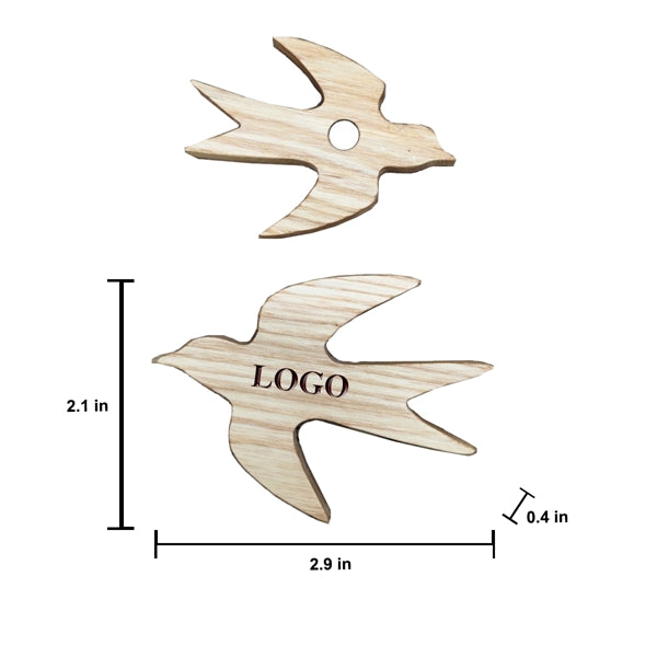 Handmade Wood Swallow Magnet - Laser Engraved