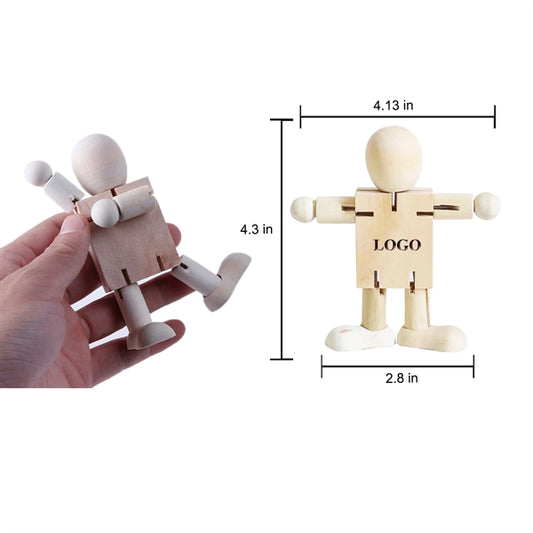 Mini Cute Wood Robot for DIY Projects