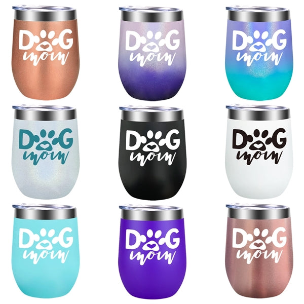 12 oz Stainless Steel Insulated Wine Tumbler with Lid