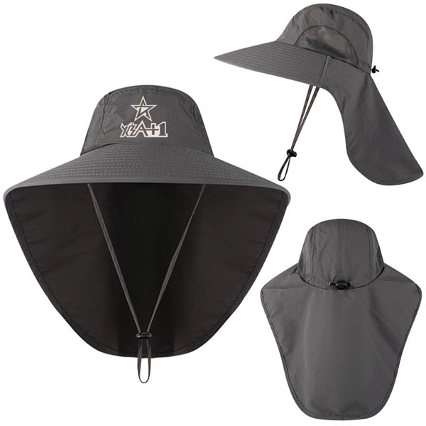 Wide Brim Sun Protection Cow boy Hat with Neck Flap