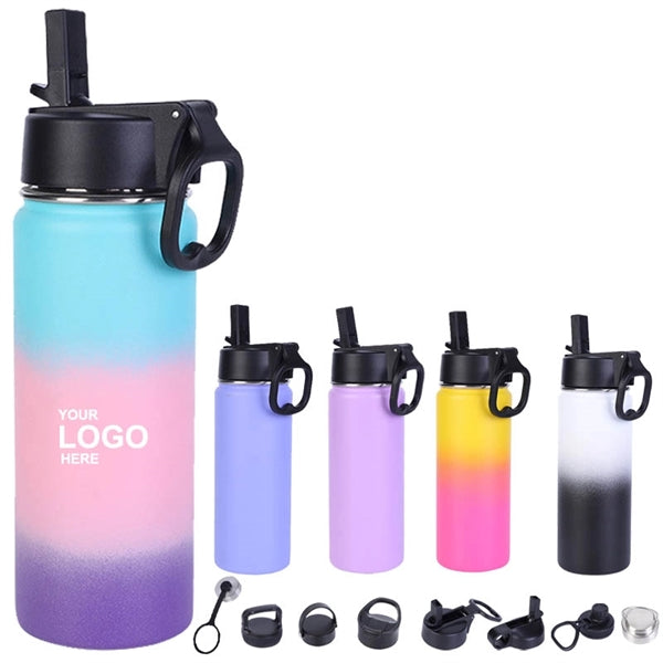 18oz Insulated Stainless Steel Sport Bottle With Straw Lid