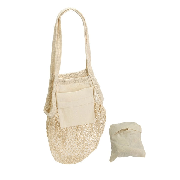 Collapsible Cotton Mesh Tote With Long Handle
