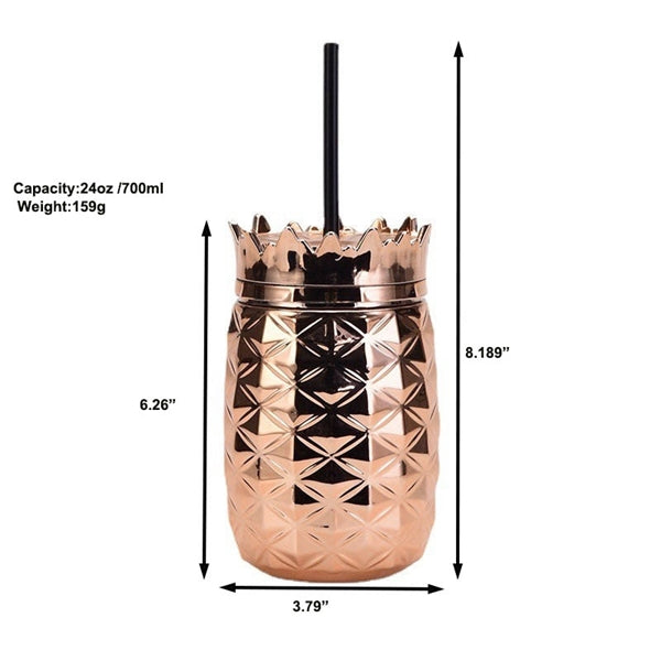 Pineapple Tumbler With Straw