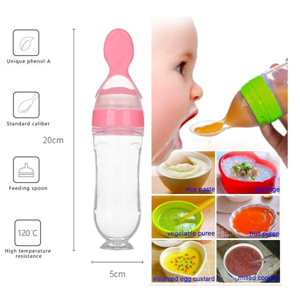 Silicone Squeeze Feeding Bottle Spoon