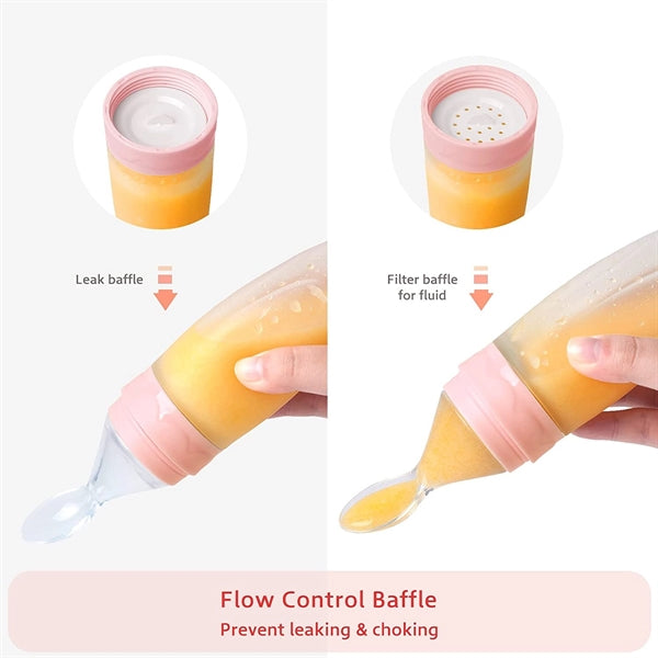 Silicone Squeeze Feeding Bottle Spoon