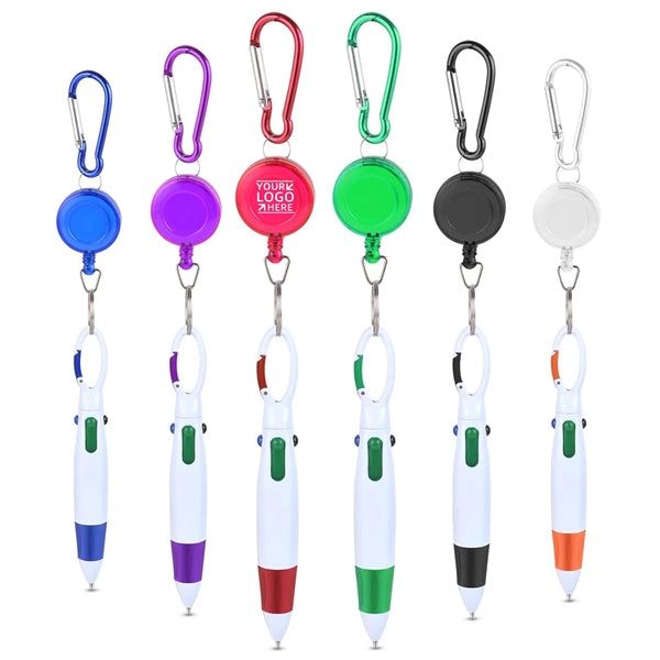 Keychain Carabiner Retractable Shuttle Pens