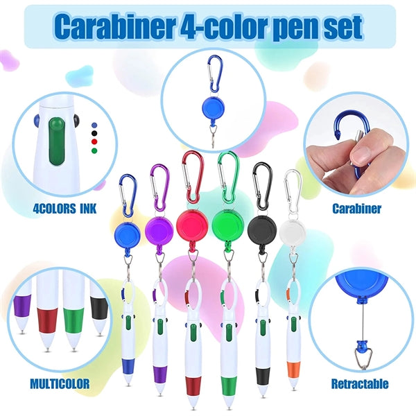 Keychain Carabiner Retractable Shuttle Pens