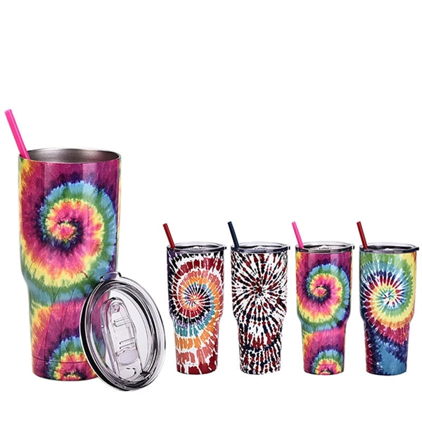 30oz Tie-Dye Double walled Stainless Steel Insulated Tumbler