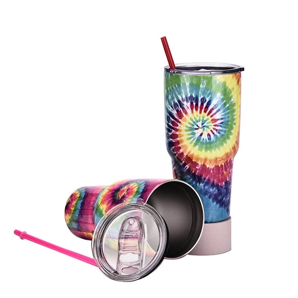 30oz Tie-Dye Double walled Stainless Steel Insulated Tumbler
