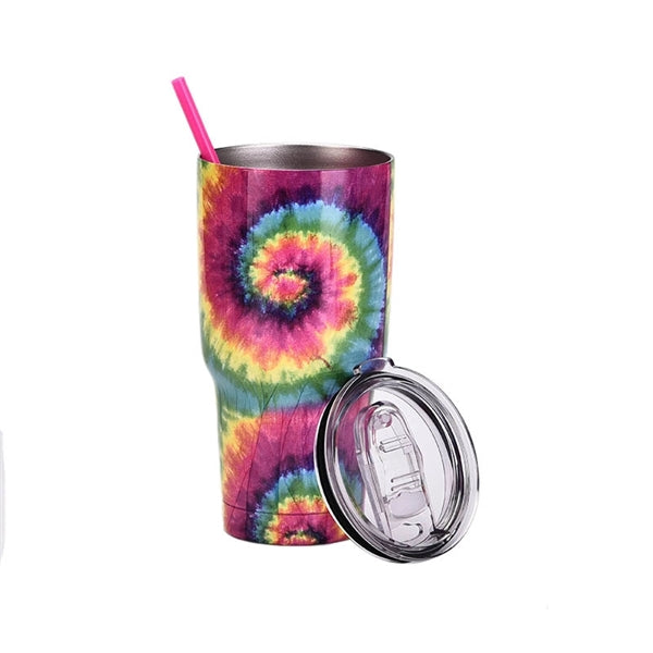 30oz Tie-Dye Double walled Stainless Steel Insulated Tumbler