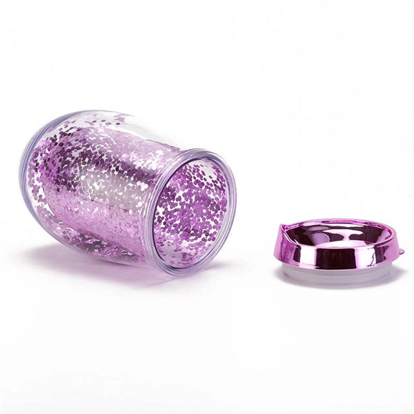 10oz Glitter Wine Tumbler/Glitter Sipper Cup