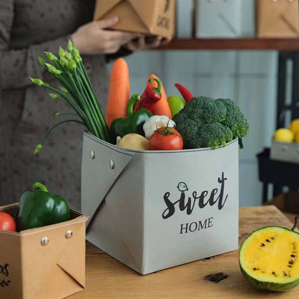 Washable Eco Kraft Paper Storage Box Plant Baskets