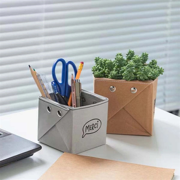 Washable Eco Kraft Paper Storage Box Plant Baskets