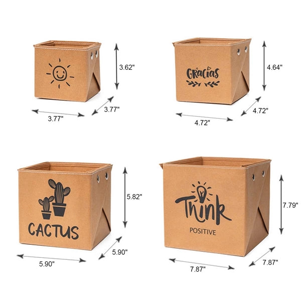 Washable Eco Kraft Paper Storage Box Plant Baskets