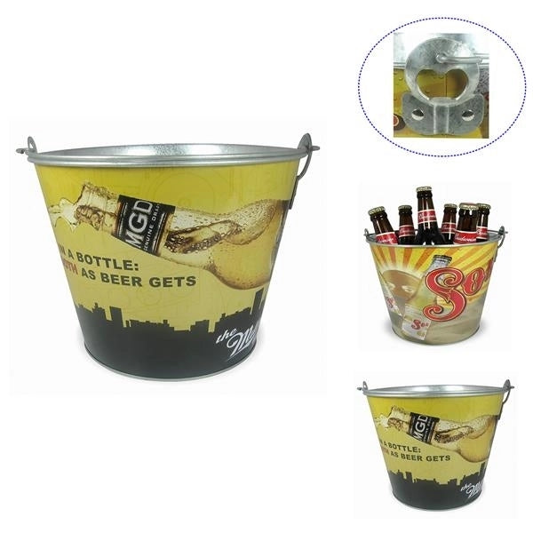 5 Quart Galvanized Steel Ice Bucket w/ Metal Handle