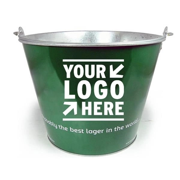5 Quart Galvanized Steel Ice Bucket w/ Metal Handle