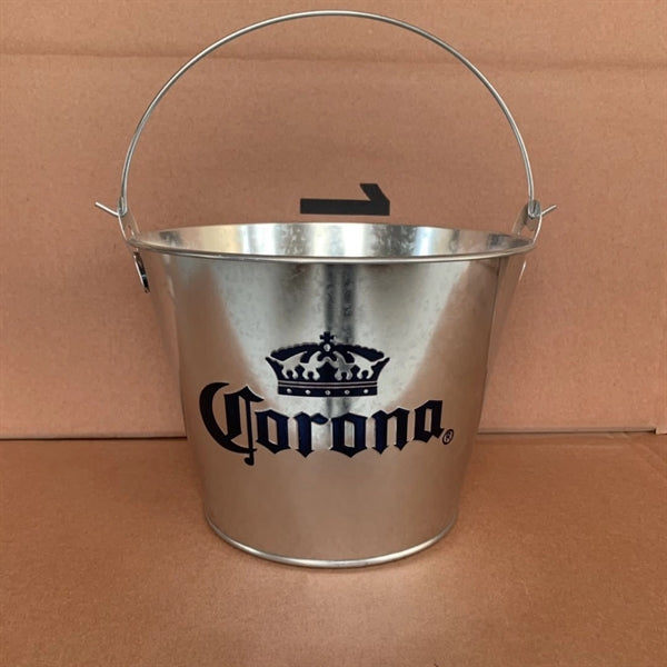 5 Quart Galvanized Steel Ice Bucket w/ Metal Handle