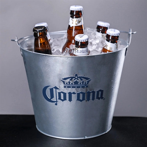 5 Quart Galvanized Steel Ice Bucket w/ Metal Handle