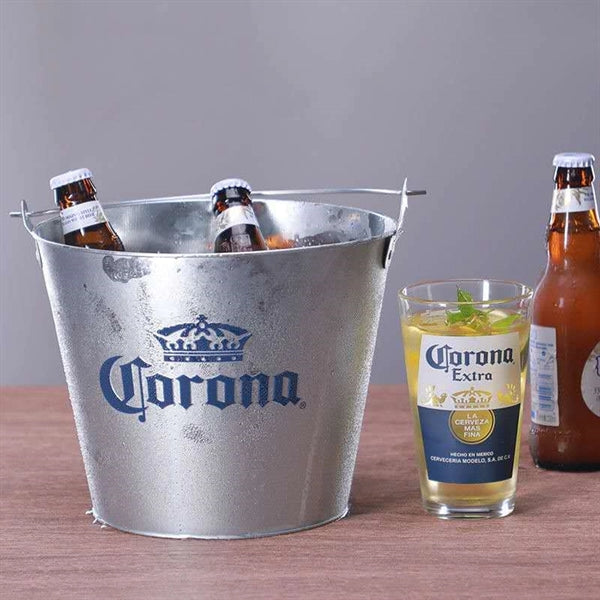 5 Quart Galvanized Steel Ice Bucket w/ Metal Handle