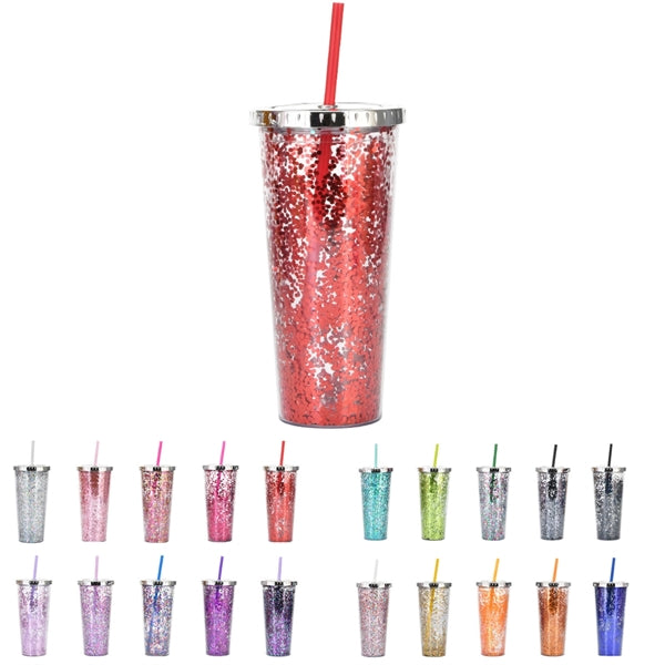 24Oz Sparkling Pink Water Cup