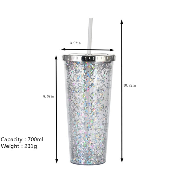 24Oz Sparkling Pink Water Cup