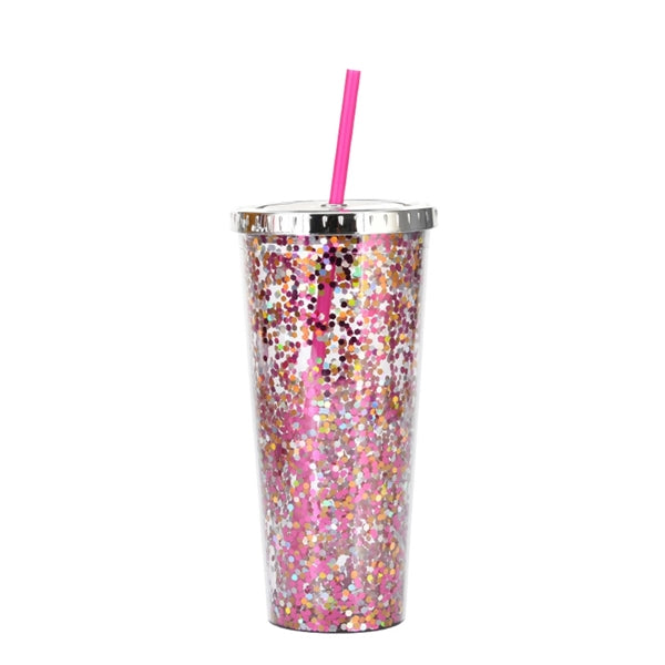 24Oz Sparkling Pink Water Cup