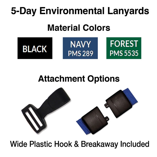 3/4" Custom Silkscreen 100% Recycled P.E.T. Lanyards