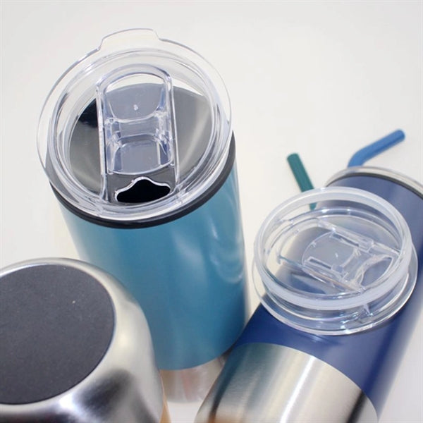 16oz Stainless Steel Insulated Tumbler with Straw Coffee Mug