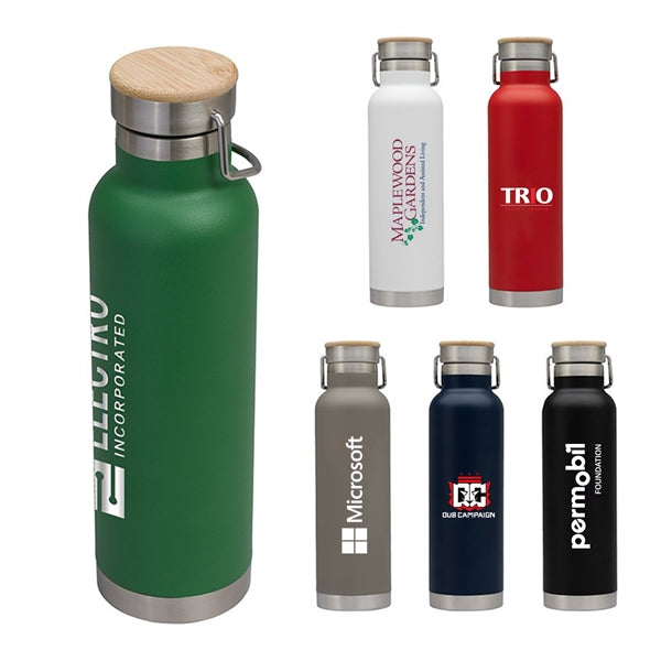 21 Oz. Fashion Stainless Steel Bottle With Bamboo Lid
