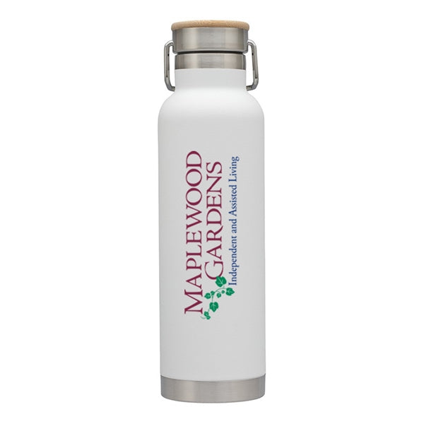 21 Oz. Fashion Stainless Steel Bottle With Bamboo Lid