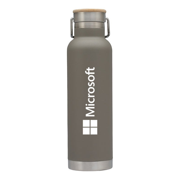 21 Oz. Fashion Stainless Steel Bottle With Bamboo Lid