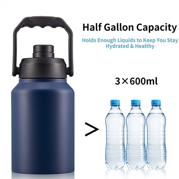64OZ. Insulated Water Bottle Jug with Handle