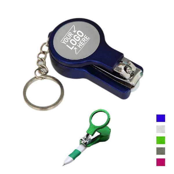 6 in 1 Key Chain Nail Clipper w/ Pen & Mirror