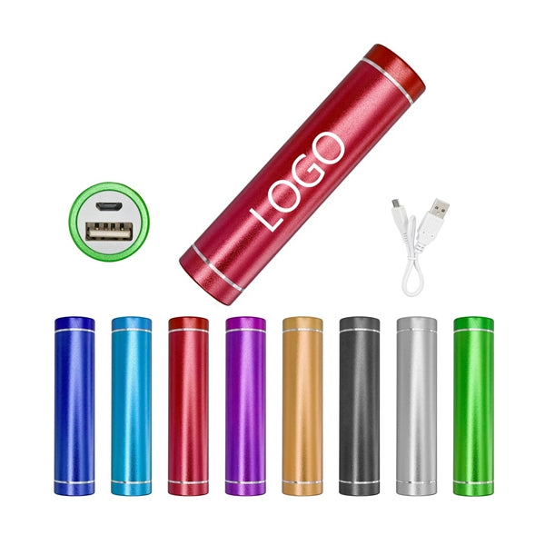 Portable Cylinder Metal Power Bank Charger 2200 mAh