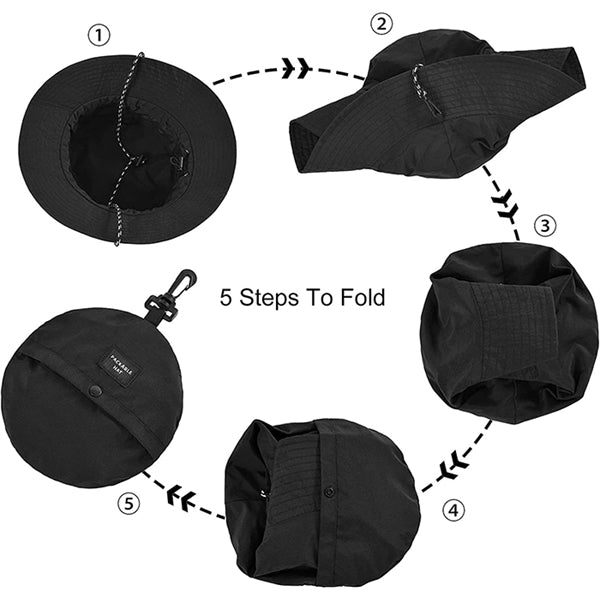 Fast dry packable bucket hat with carabiner