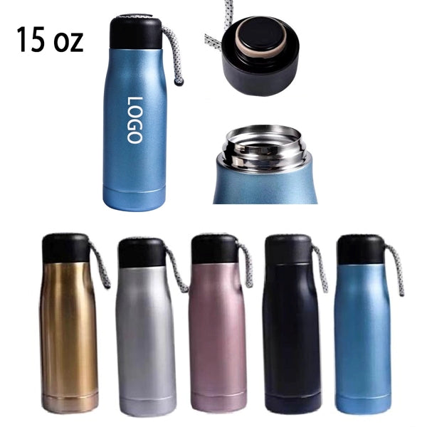 15 oz Belt Style Doulbe Wall Vacuum Bottle